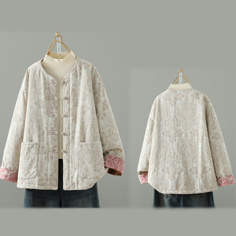 Buddha Stonesレディース 牡丹の花 カエルボタンデザイン 長袖 サーマルジャケット ポケット付き - image 21
