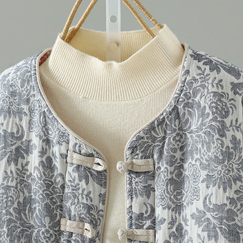 Buddha Stonesレディース 牡丹の花 カエルボタンデザイン 長袖 サーマルジャケット ポケット付き - image 23