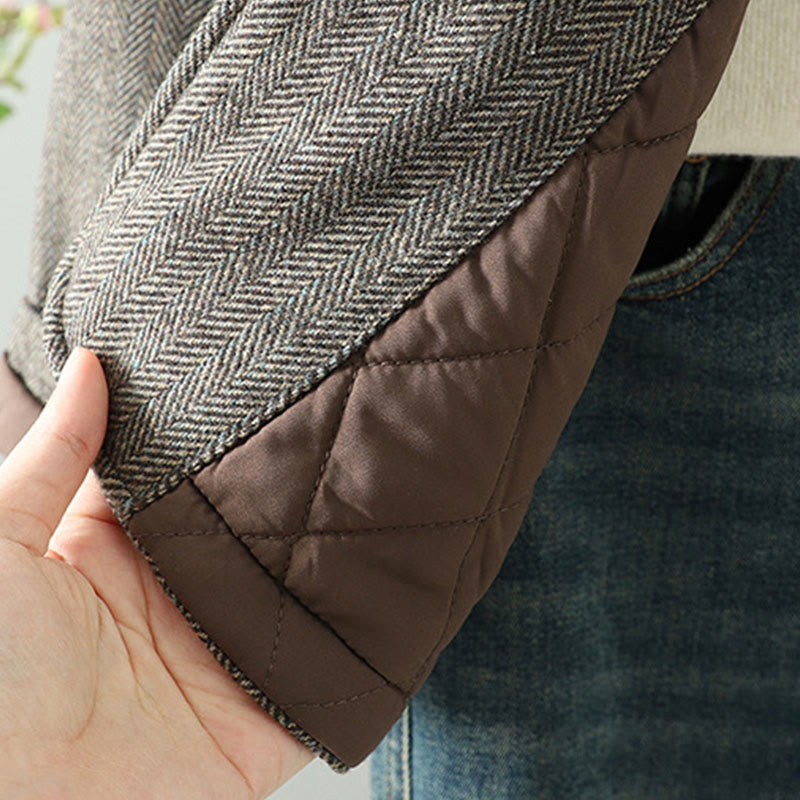 Buddha Stonesレディース ブラウン ボタンデザイン 長袖 サーマルジャケット ポケット付き - image 10