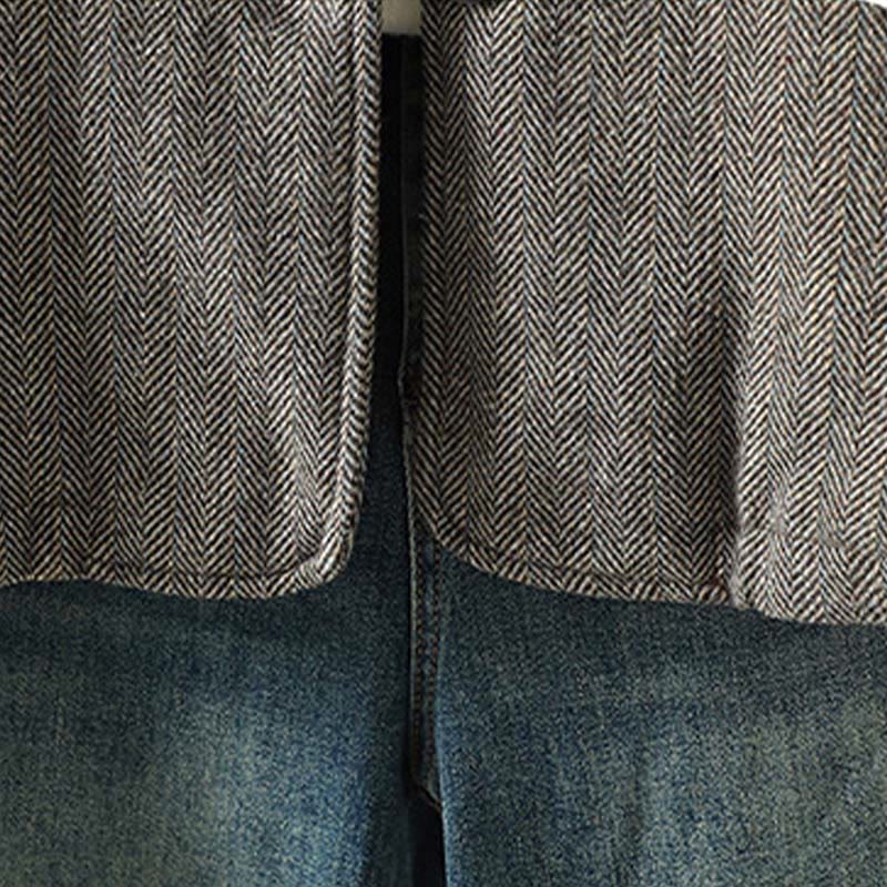 Buddha Stonesレディース ブラウン ボタンデザイン 長袖 サーマルジャケット ポケット付き - image 9