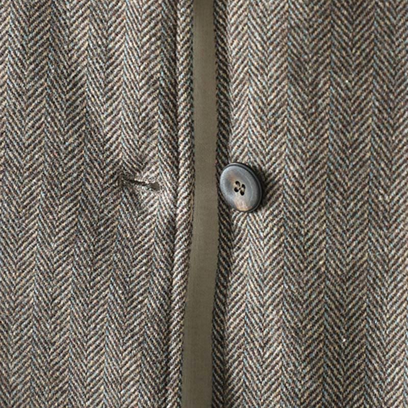 Buddha Stonesレディース ブラウン ボタンデザイン 長袖 サーマルジャケット ポケット付き - image 7