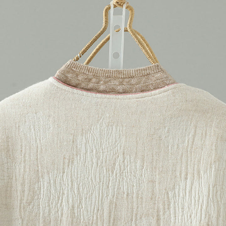 Buddha Stonesレディース ベージュ フロッグボタン 長袖 サーマルジャケット ポケット付き - image 4