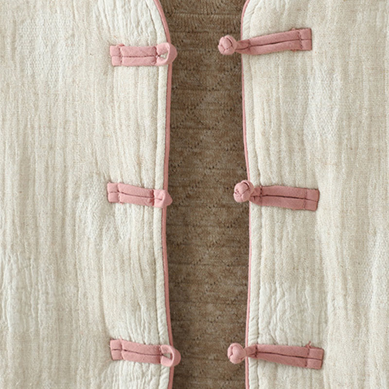 Buddha Stonesレディース ベージュ フロッグボタン 長袖 サーマルジャケット ポケット付き - image 8