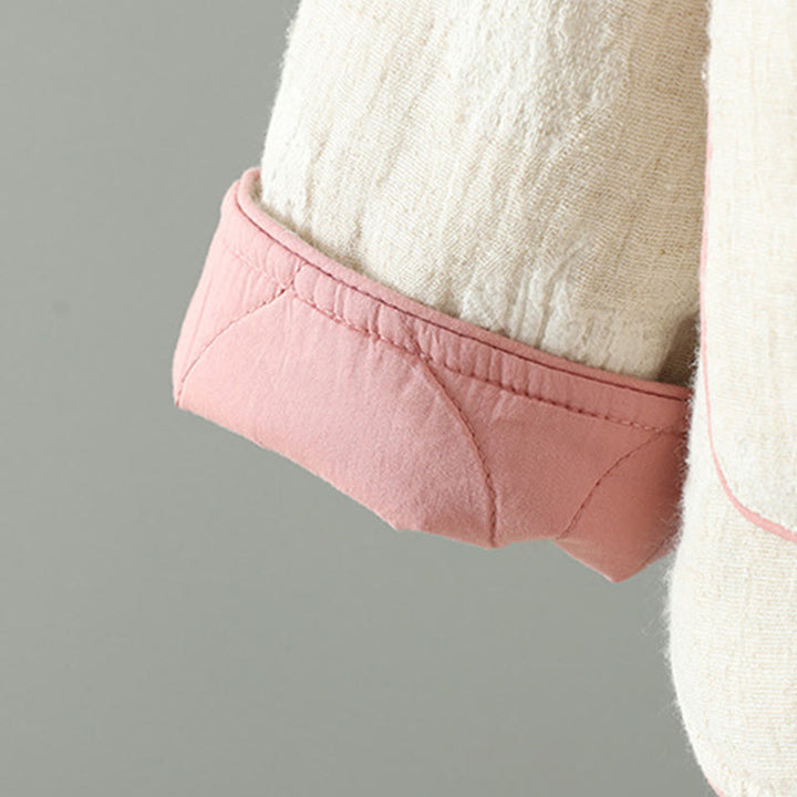 Buddha Stonesレディース ベージュ フロッグボタン 長袖 サーマルジャケット ポケット付き - image 7