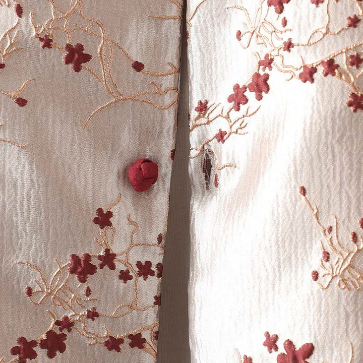 Buddha Stonesと赤い花、つるボタンのデザイン、ポケット付き長袖サーマルレディースジャケット - image 5