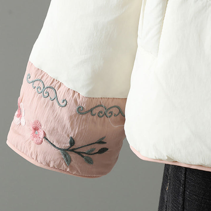 Buddha Stones桃の花刺繍 カエルボタン 長袖 保温 レディース ジャケット ポケット付き - image 20