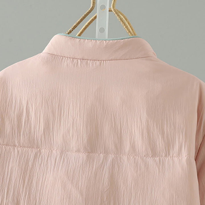 Buddha Stones桃の花刺繍 カエルボタン 長袖 保温 レディース ジャケット ポケット付き - image 4