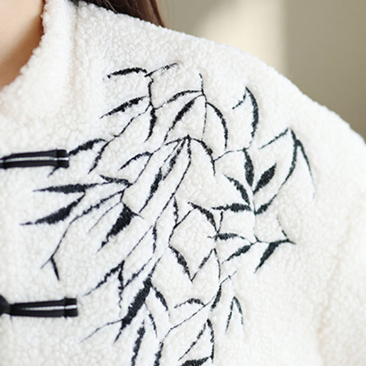 Buddha Stonesホワイトウィローリーフ フロッグボタン 長袖 サーマル レディース ジャケット - image 8