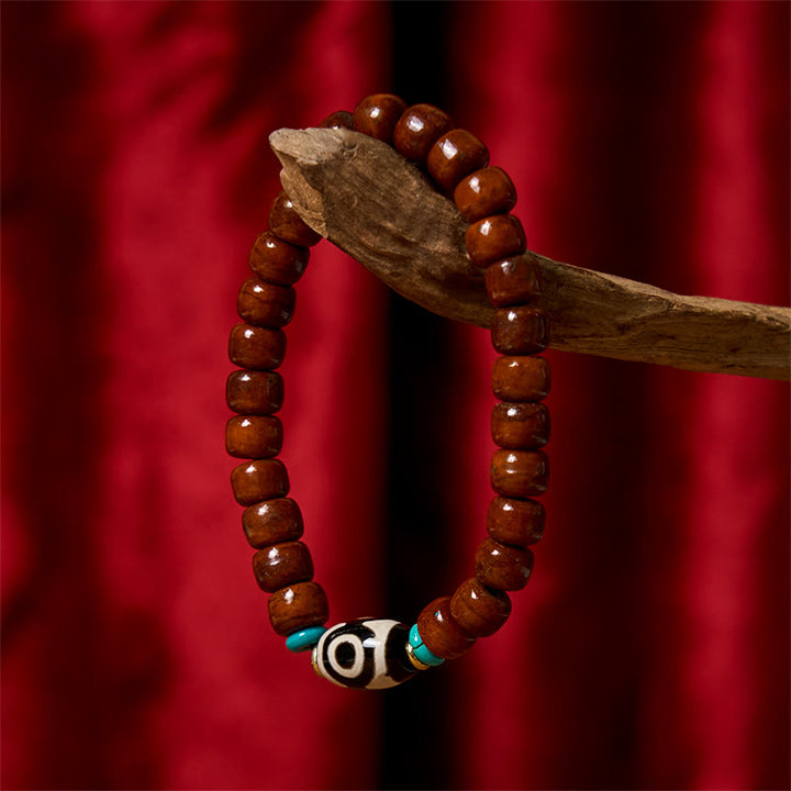 Buddha Stones骨ビーズ 金剛杵 三眼ビーズ幸運ブレスレット - 骨ビーズと三目ビーズ（手首周り：15cm～16cm） - image 7