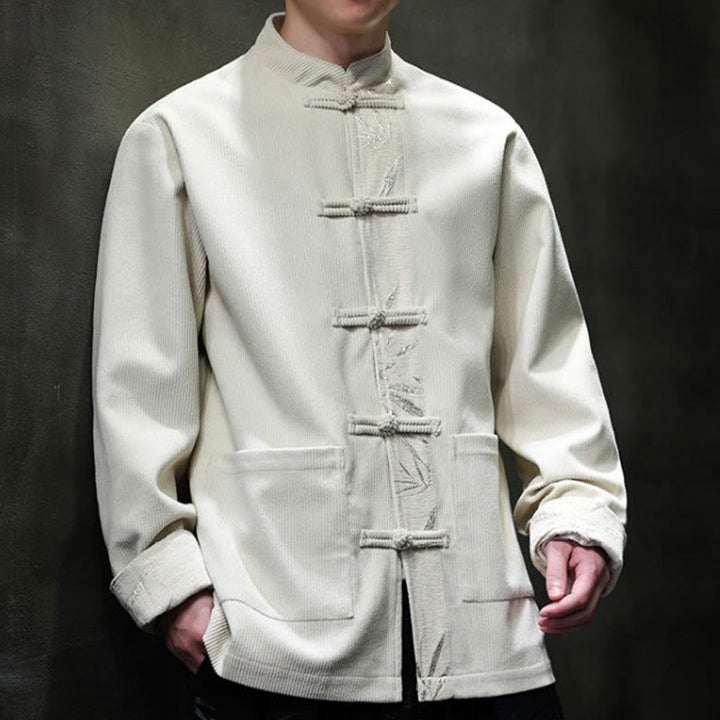 Buddha Stones秋 竹 カエルボタン 長袖 メンズ コーデュロイ コットン ジャケット ポケット付き - image 22