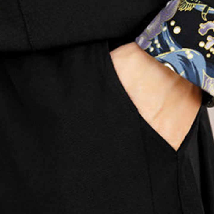 Buddha Stones 2点セット 唐装 カエルボタン メンズ ウェーブ 長袖 シャツ パンツ 衣装セット - image 21