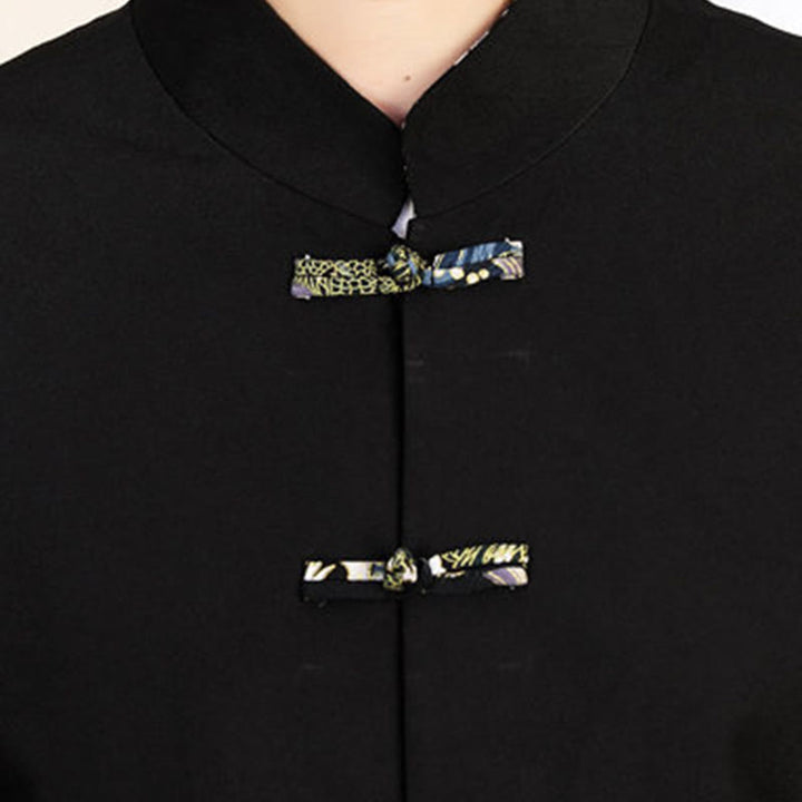 Buddha Stones 2点セット 唐装 カエルボタン メンズ ウェーブ 長袖 シャツ パンツ 衣装セット - image 16