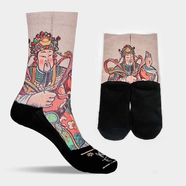 Buddha Stonesカジュアル富貴神如意柄マイクロクルーソックスメンズレディースユニセックス - image 14