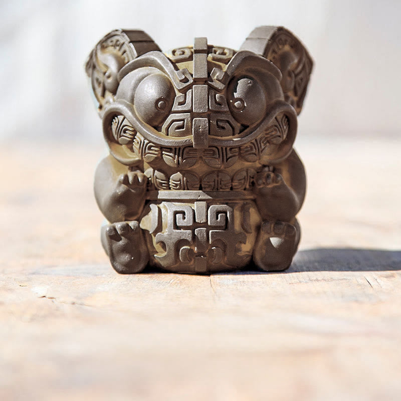 Buddha Stones手作り 金 呑み込み獣 鉄粉 錆 鋳造 樹脂 像 室内装飾 - 大 10.5×7.5×7.3cm - image 3