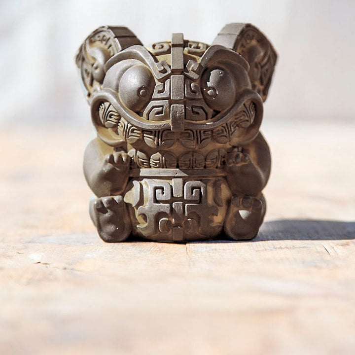 Buddha Stones手作り 金 呑み込み獣 鉄粉 錆 鋳造 樹脂 像 室内装飾 - 大 10.5×7.5×7.3cm - image 3