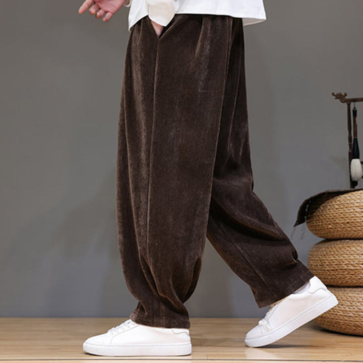 Buddha Stones冬用 純色 コットン メンズ ハーレム 厚手 裏起毛 ポケット付きパンツ - image 21
