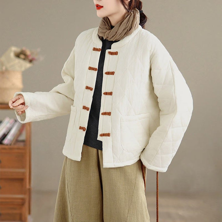 Buddha Stonesレディース 無地 コットンパッド 太極拳 禅 長袖 ジャケット ポケット付き - 白 - US14、 UK/AU18、 EU46 (2XL) - image 17