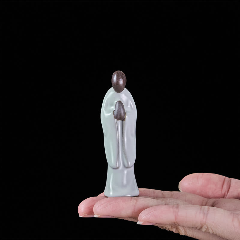 Buddha Stones瞑想 僧侶 陶器像 静寂 室内装飾 - image 6