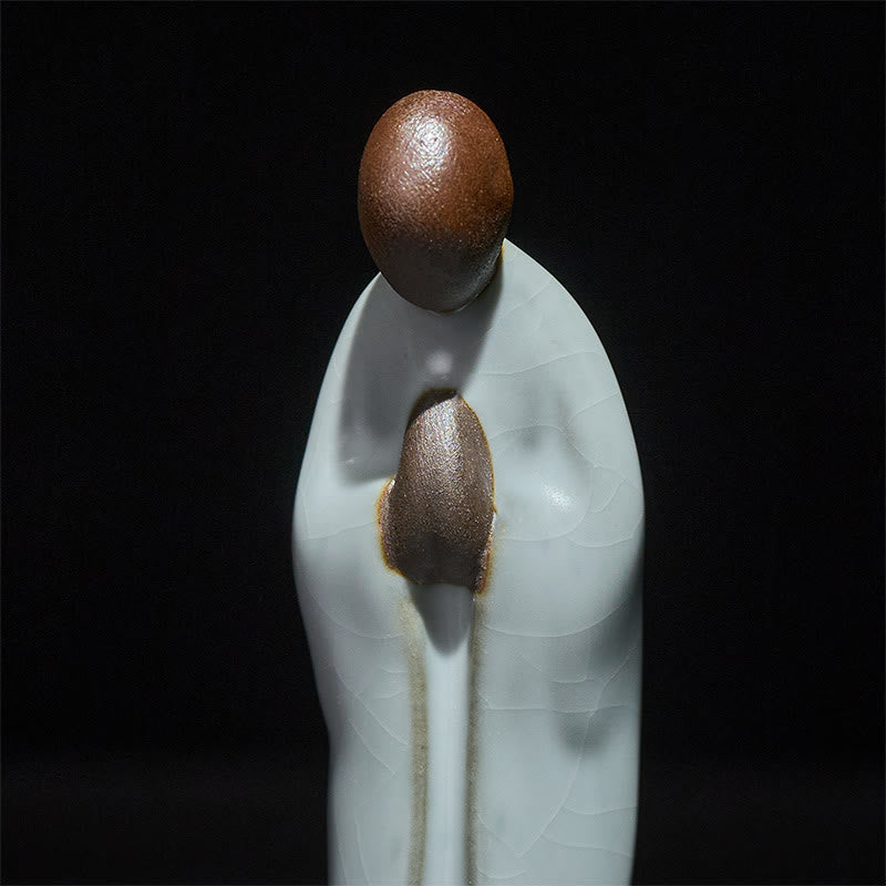 Buddha Stones瞑想 僧侶 陶器像 静寂 室内装飾 - image 7