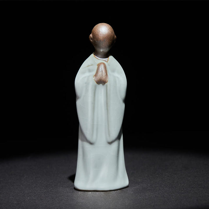 Buddha Stones瞑想 僧侶 陶器像 静寂 室内装飾 - グレーの瞑想 3*3*9.5cm - image 8