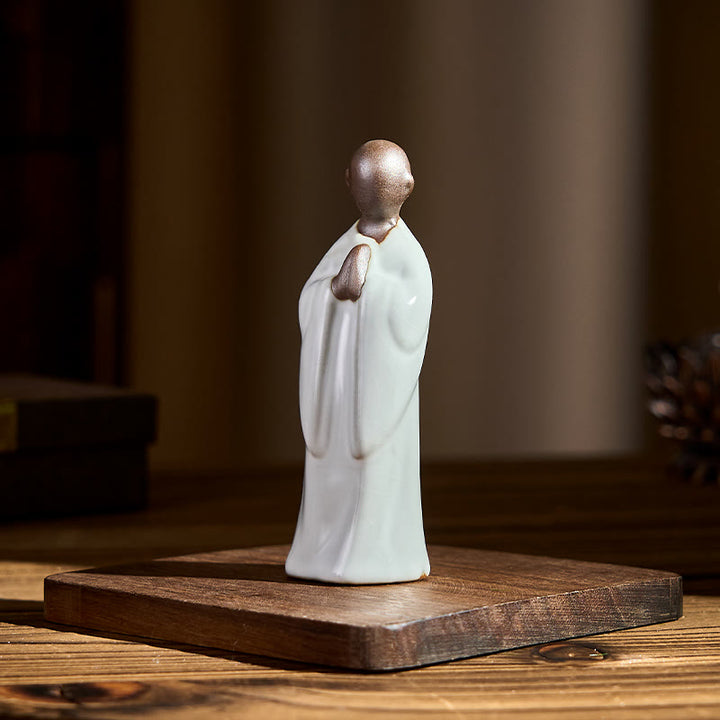 Buddha Stones瞑想 僧侶 陶器像 静寂 室内装飾 - image 12