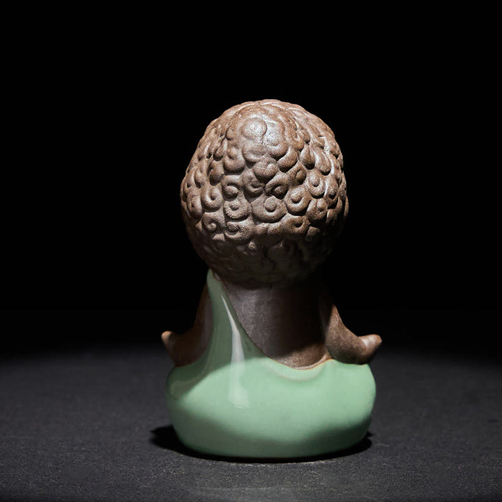 Buddha Stones祈り 瞑想 休息 僧侶 陶器像 静寂 家の装飾 - image 12