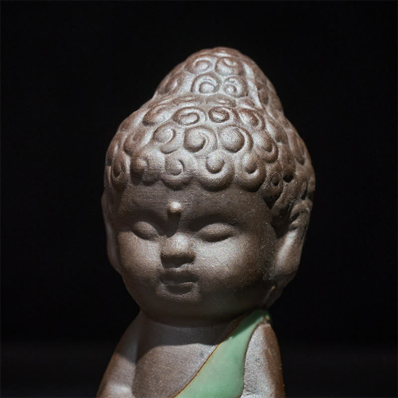 Buddha Stones祈り 瞑想 休息 僧侶 陶器像 静寂 家の装飾 - image 30