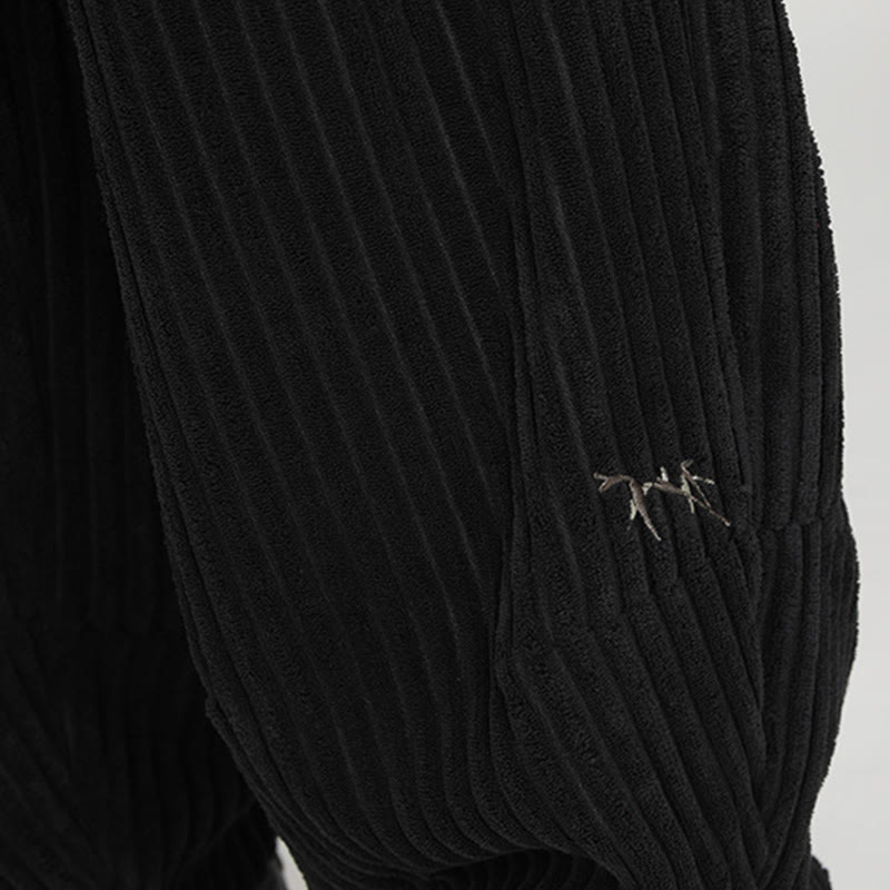 Buddha Stonesカラーコントラストドローストリングデザインコットンメンズハーレムコーデュロイパンツポケット付き - image 7