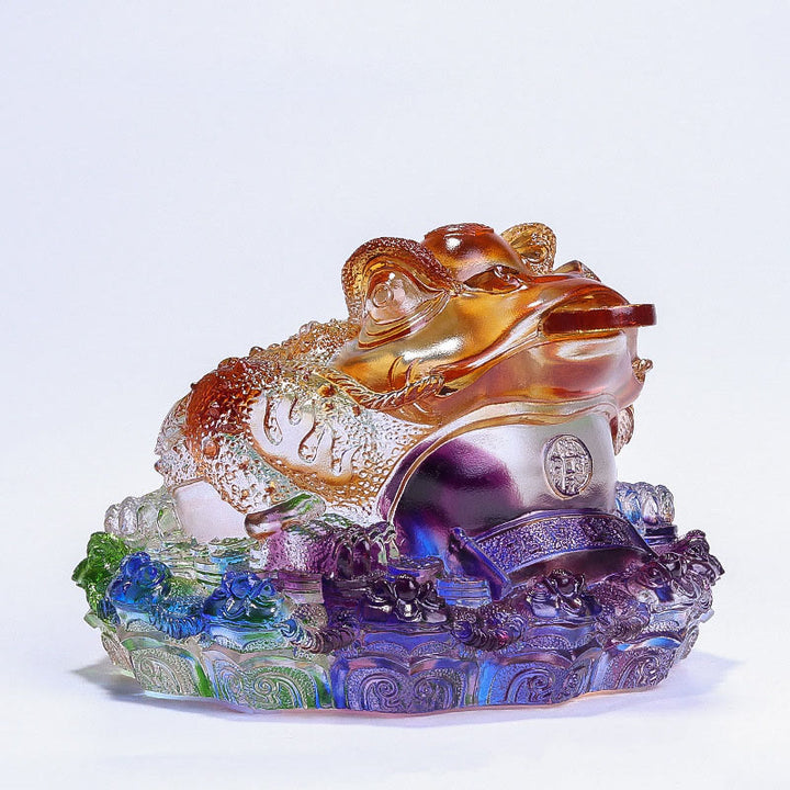 Buddha Stones風水 カエルコイン 手作り 琉璃水晶 アートピース 富 家庭 オフィス 装飾 - カラフル 20*19*13.5cm - image 19