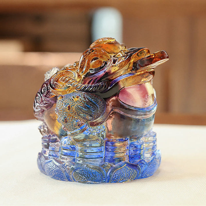 Buddha Stones風水 カエルコイン 手作り 琉璃水晶 アートピース 富 家庭 オフィス 装飾 - image 2