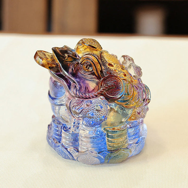 Buddha Stones風水 カエルコイン 手作り 琉璃水晶 アートピース 富 家庭 オフィス 装飾 - image 3