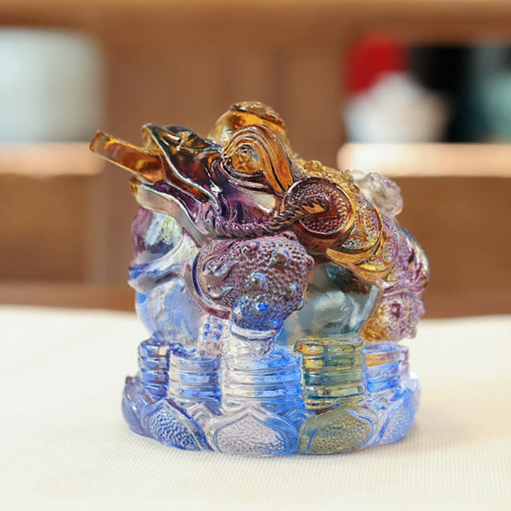 Buddha Stones風水 カエルコイン 手作り 琉璃水晶 アートピース 富 家庭 オフィス 装飾 - image 1