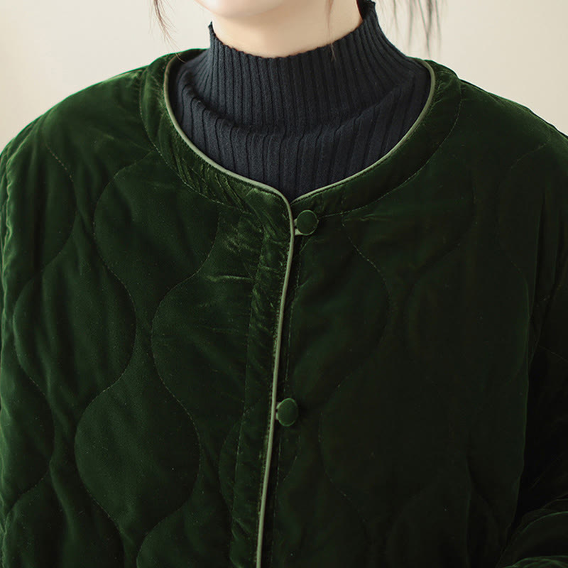 Buddha Stonesダイヤモンド柄ショートスタイルレディース長袖厚手ジャケットポケット付き - image 10