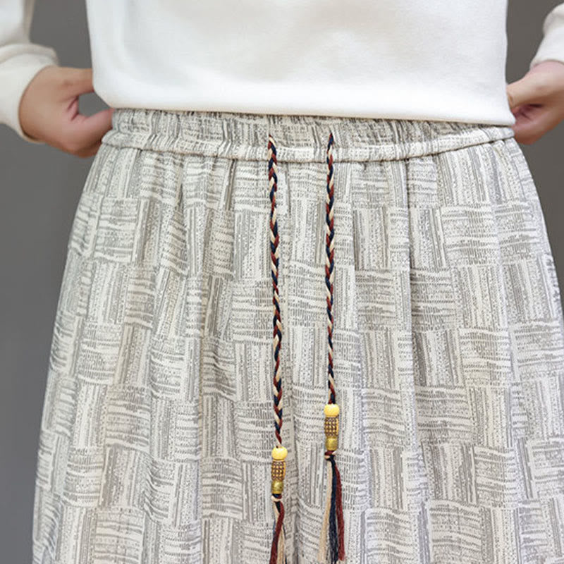 Buddha Stones秋 ジャカード チェック柄 コットン コーデュロイ メンズ ハーレムパンツ ポケット付き - image 19