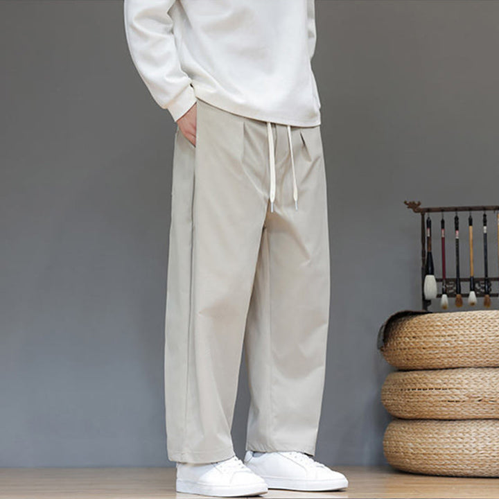 Buddha Stones秋冬 無地 ストレートレッグデザイン メンズ ハーレムパンツ ポケット付き - image 17