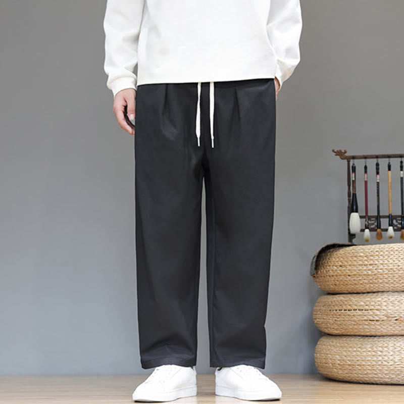 Buddha Stones秋冬 無地 ストレートレッグデザイン メンズ ハーレムパンツ ポケット付き - image 23