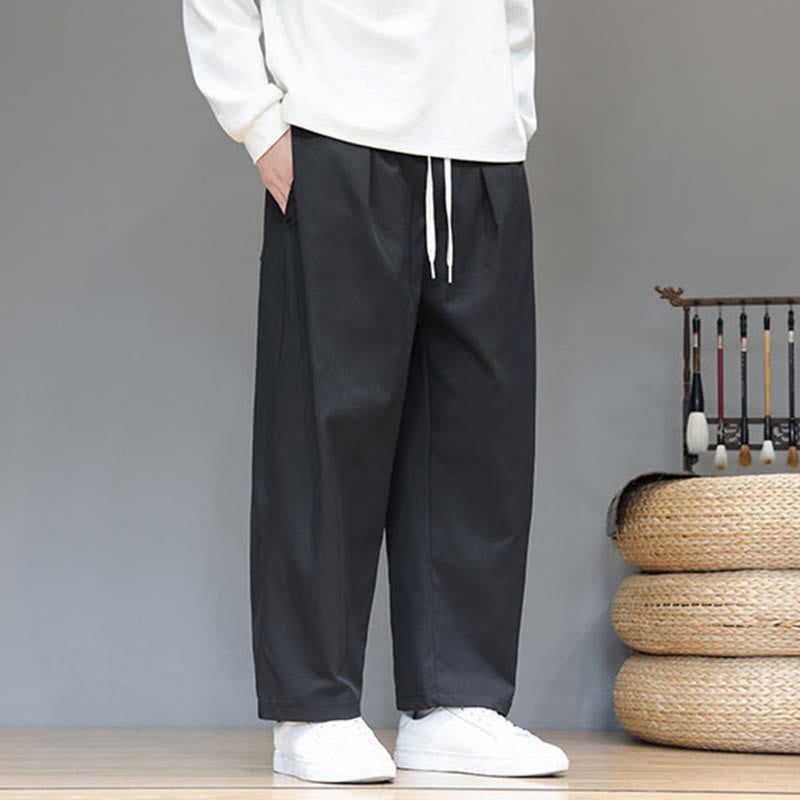 Buddha Stones秋冬 無地 ストレートレッグデザイン メンズ ハーレムパンツ ポケット付き - image 29