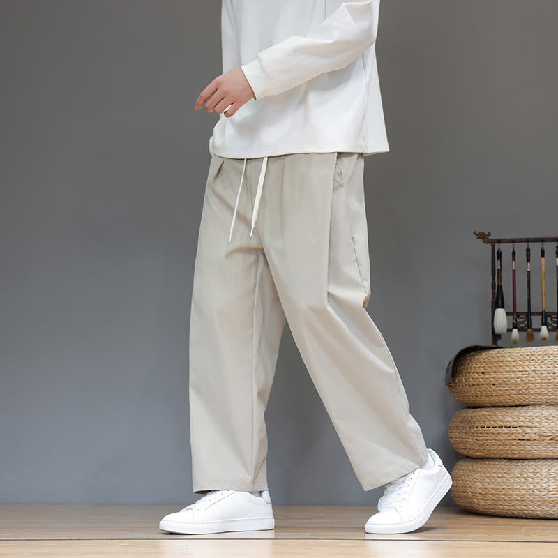 Buddha Stones秋冬 無地 ストレートレッグデザイン メンズ ハーレムパンツ ポケット付き - image 18