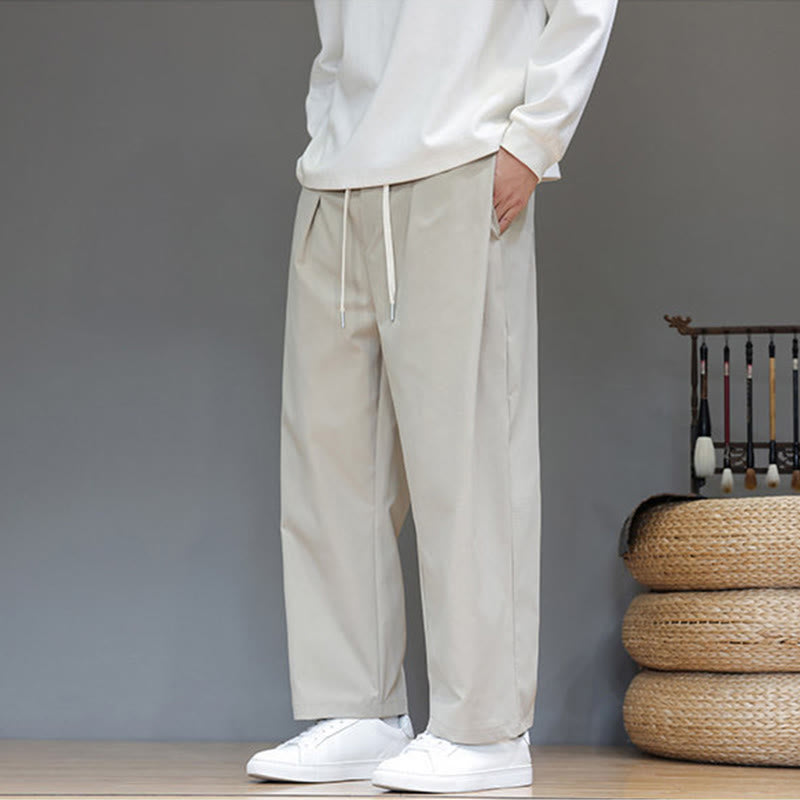 Buddha Stones秋冬 無地 ストレートレッグデザイン メンズ ハーレムパンツ ポケット付き - image 16