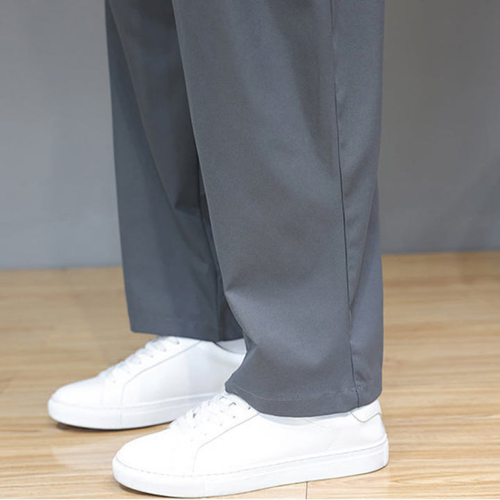 Buddha Stones秋冬 無地 ストレートレッグデザイン メンズ ハーレムパンツ ポケット付き - image 12