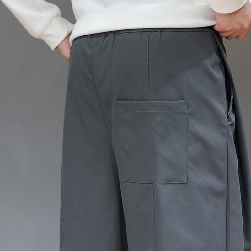 Buddha Stones秋冬 無地 ストレートレッグデザイン メンズ ハーレムパンツ ポケット付き - image 11