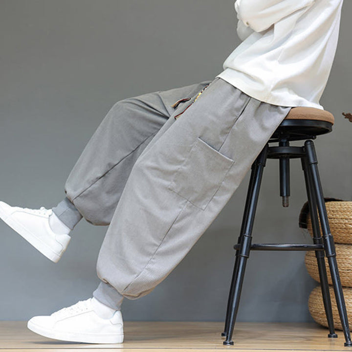 Buddha Stones春の無地メンズアンクル丈コットンパンツ（ポケット付き） - image 15