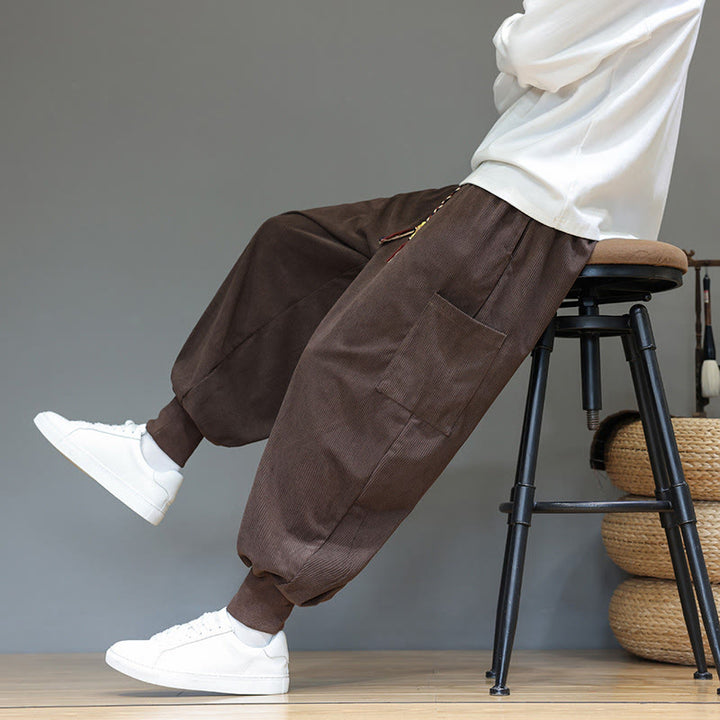 Buddha Stones春の無地メンズアンクル丈コットンパンツ（ポケット付き） - image 36