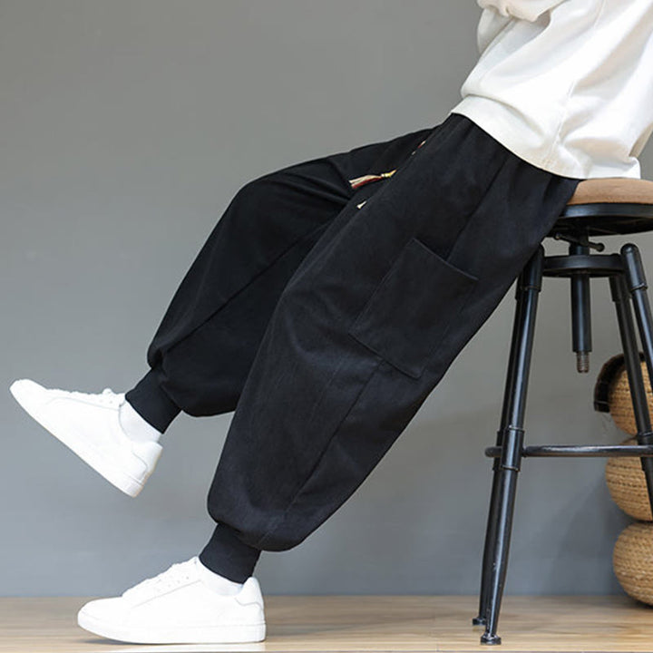 Buddha Stones春の無地メンズアンクル丈コットンパンツ（ポケット付き） - image 28