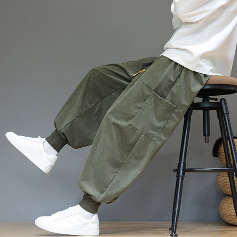 Buddha Stones春の無地メンズアンクル丈コットンパンツ（ポケット付き） - image 7