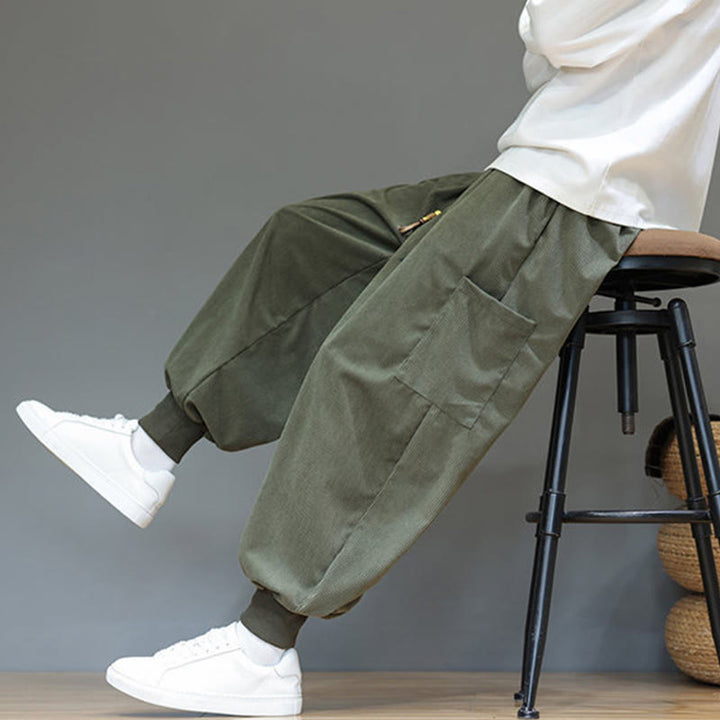 Buddha Stones春の無地メンズアンクル丈コットンパンツ（ポケット付き） - image 7