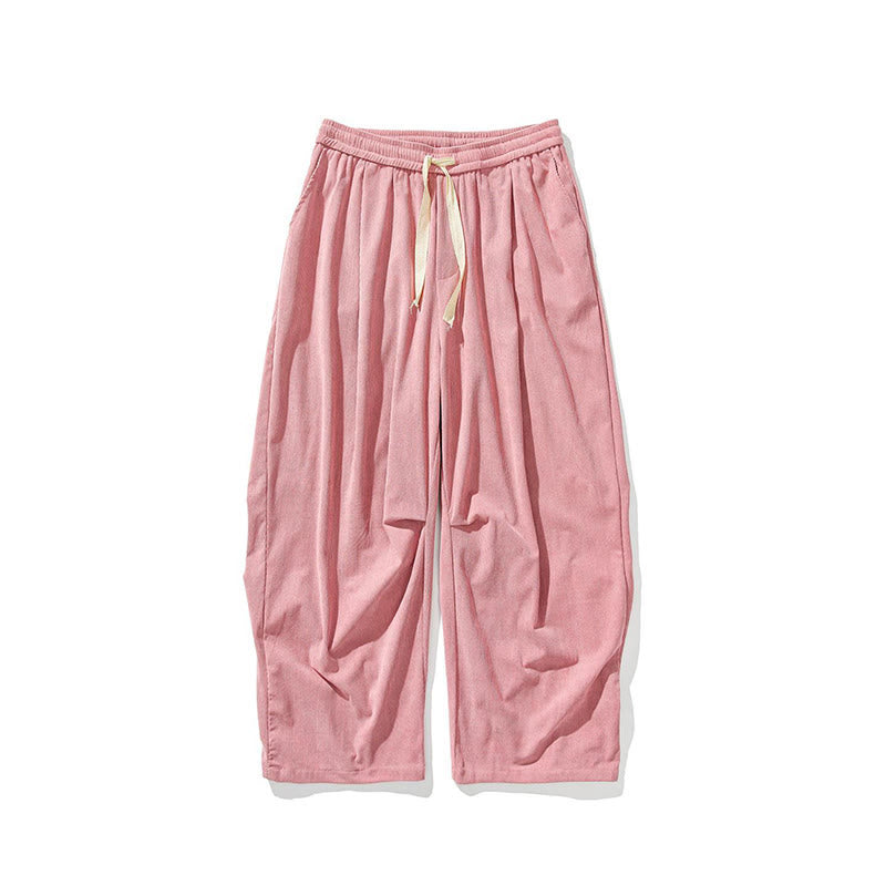 Buddha Stones冬用ドローストリングコーデュロイコットンメンズワイドレッグパンツ（ポケット付き） - image 15