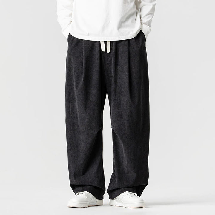 Buddha Stones冬用ドローストリングコーデュロイコットンメンズワイドレッグパンツ（ポケット付き） - 黒 - US/UK/AU46、 EU56 (5XL) - image 30