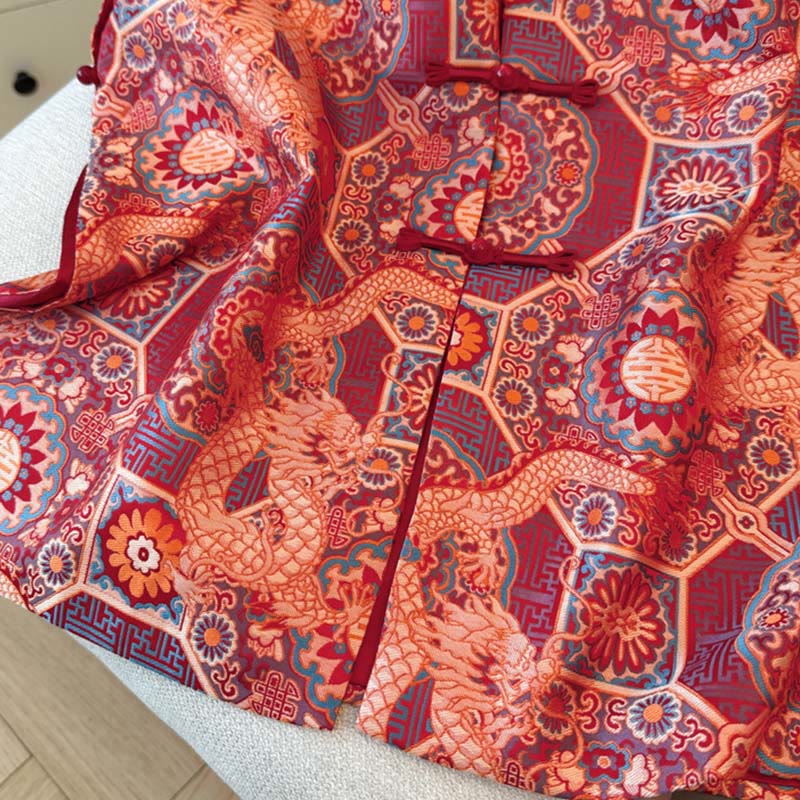 Buddha Stonesカエルボタン 龍の花 竹 ジャカードデザイン レディース ベスト ウエストコート シャツ - image 5