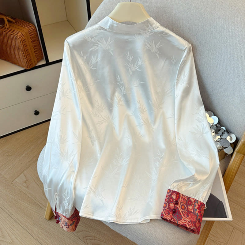 Buddha Stonesカエルボタン 龍の花 竹 ジャカードデザイン レディース ベスト ウエストコート シャツ - image 9